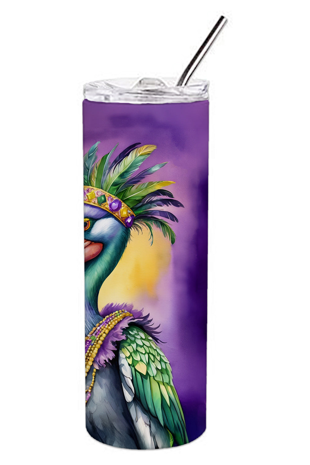 Pelican Mardi Gras Stainless Steel Skinny Tumbler 20 oz Vacuum Double Walled Reusable Insulated Travel Cup