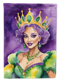 Queen of Mardi Gras House Flag 28x40 Porch Sleeve Pole Decorative Outside Yard Banner Artwork Wall Hanging, Polyester