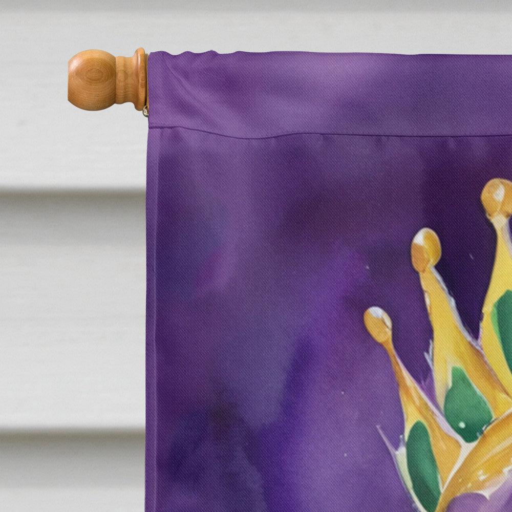 Queen of Mardi Gras House Flag 28x40 Porch Sleeve Pole Decorative Outside Yard Banner Artwork Wall Hanging, Polyester