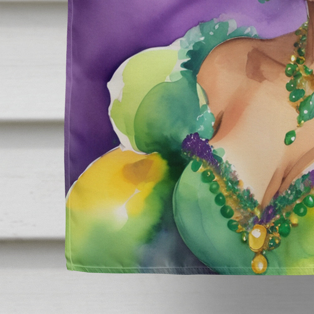 Queen of Mardi Gras House Flag 28x40 Porch Sleeve Pole Decorative Outside Yard Banner Artwork Wall Hanging, Polyester