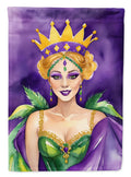 Queen of Mardi Gras House Flag 28x40 Porch Sleeve Pole Decorative Outside Yard Banner Artwork Wall Hanging, Polyester