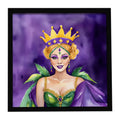 Queen of Mardi Gras Framed Metal Print Bathroom, Kitchen, Office, Home Decor Wall Art Ready to Hang, Square, 8X8