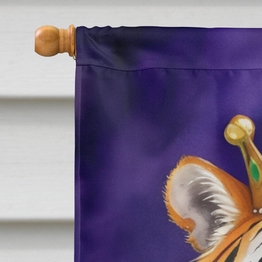 Tiger the King of Mardi Gras House Flag 28x40 Porch Sleeve Pole Decorative Outside Yard Banner Artwork Wall Hanging, Polyester