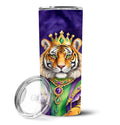 Tiger the King of Mardi Gras Stainless Steel Skinny Tumbler 20 oz Vacuum Double Walled Reusable Insulated Travel Cup
