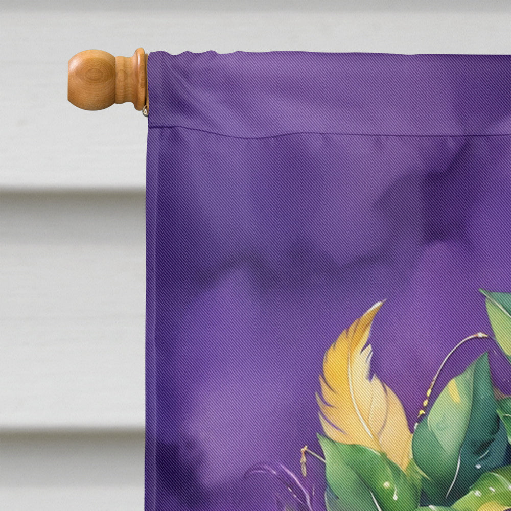 Wreath Mardi Gras House Flag 28x40 Porch Sleeve Pole Decorative Outside Yard Banner Artwork Wall Hanging, Polyester