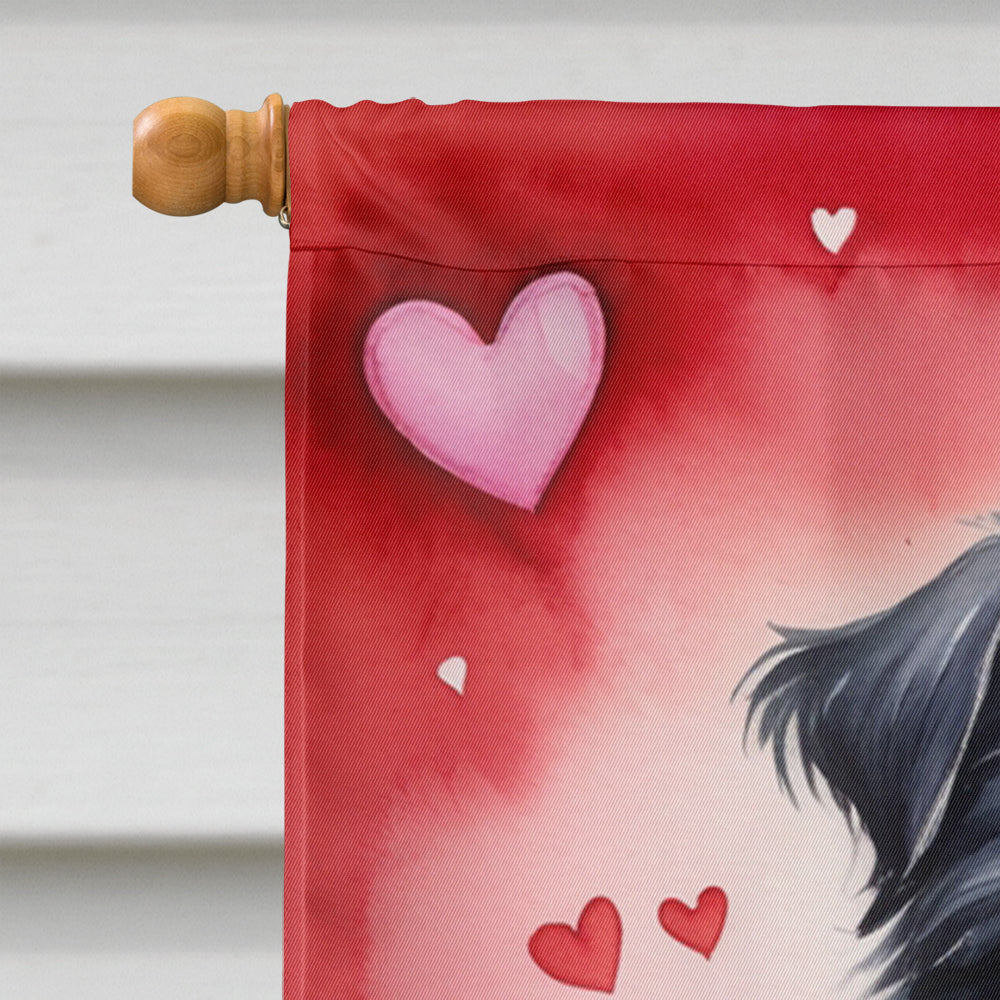 Affenpinscher My Valentine House Flag 28x40 Porch Sleeve Pole Decorative Outside Yard Banner Artwork Wall Hanging, Polyester