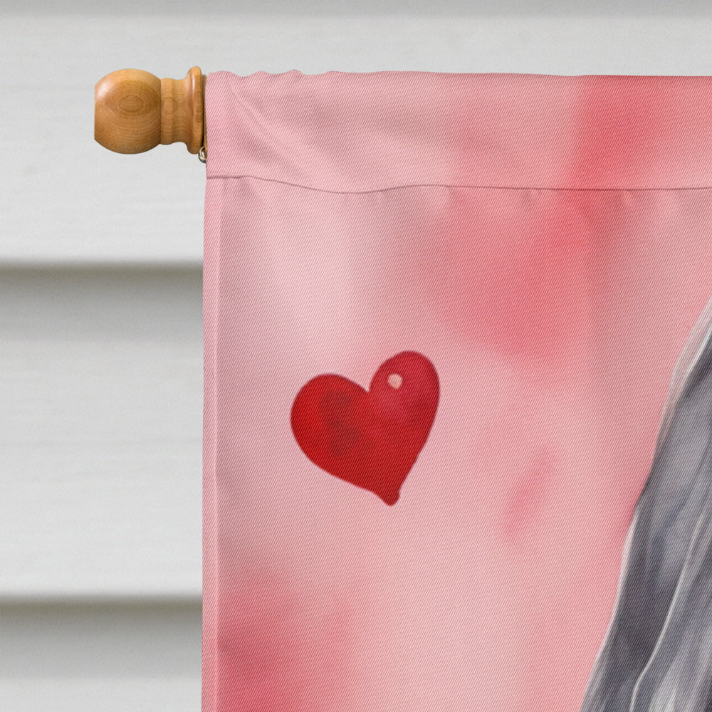 Afghan Hound My Valentine House Flag 28x40 Porch Sleeve Pole Decorative Outside Yard Banner Artwork Wall Hanging, Polyester