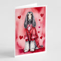 Afghan Hound My Valentine Greeting Cards Pack of 8 Blank Cards with Envelopes Whimsical A7 Size 5x7