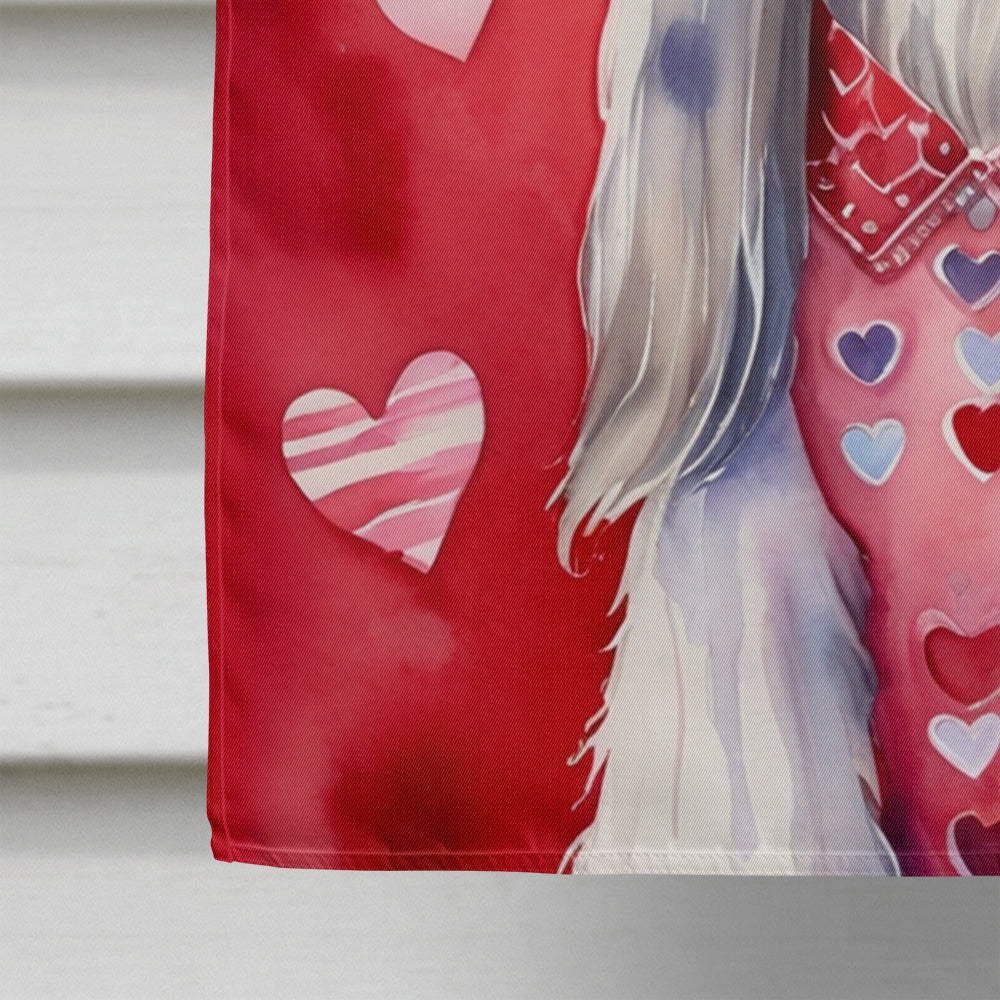 Afghan Hound My Valentine House Flag 28x40 Porch Sleeve Pole Decorative Outside Yard Banner Artwork Wall Hanging, Polyester