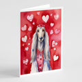Afghan Hound My Valentine Greeting Cards Pack of 8 Blank Cards with Envelopes Whimsical A7 Size 5x7