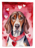 American English Coonhound My Valentine House Flag 28x40 Porch Sleeve Pole Decorative Outside Yard Banner Artwork Wall Hanging, Polyester