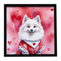 American Eskimo My Valentine Framed Metal Print Bathroom, Kitchen, Office, Home Decor Wall Art Ready to Hang, Square, 8X8