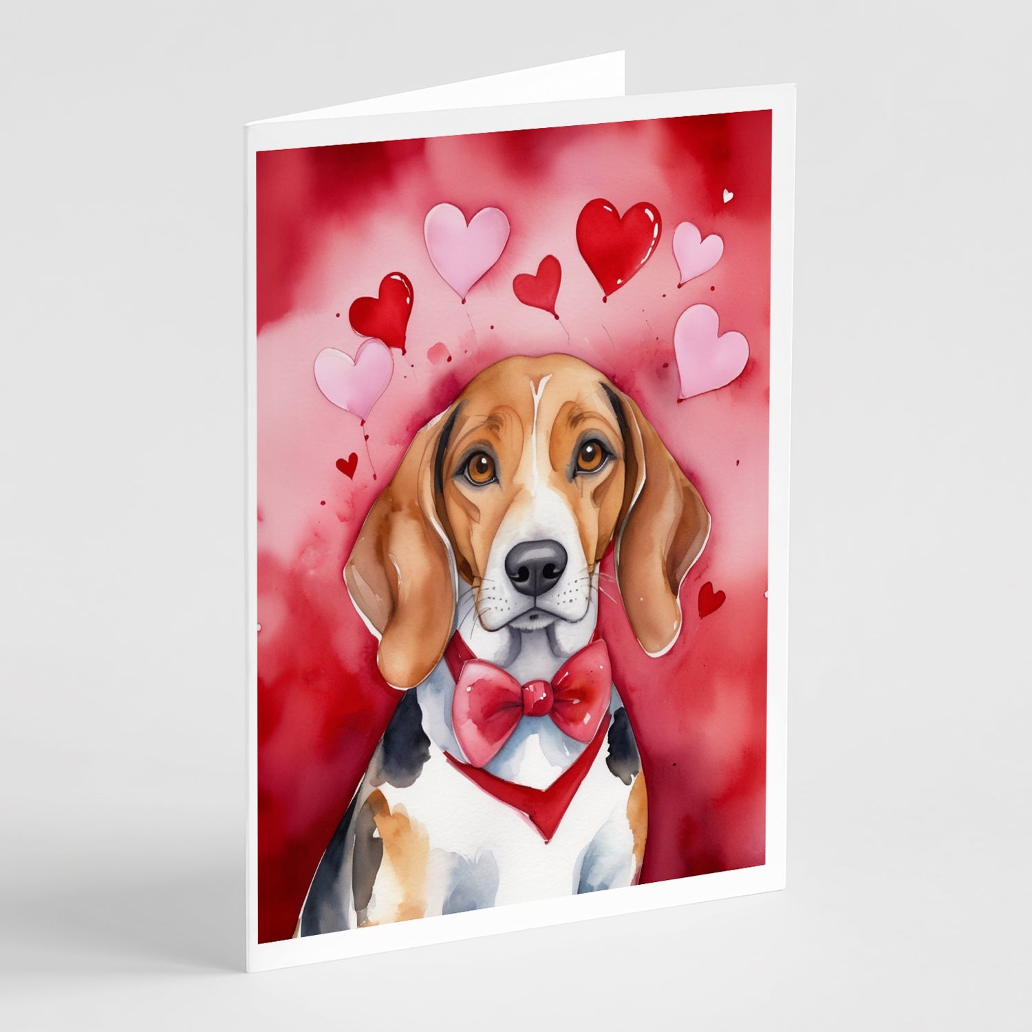 American Foxhound My Valentine Greeting Cards Pack of 8 Blank Cards with Envelopes Whimsical A7 Size 5x7