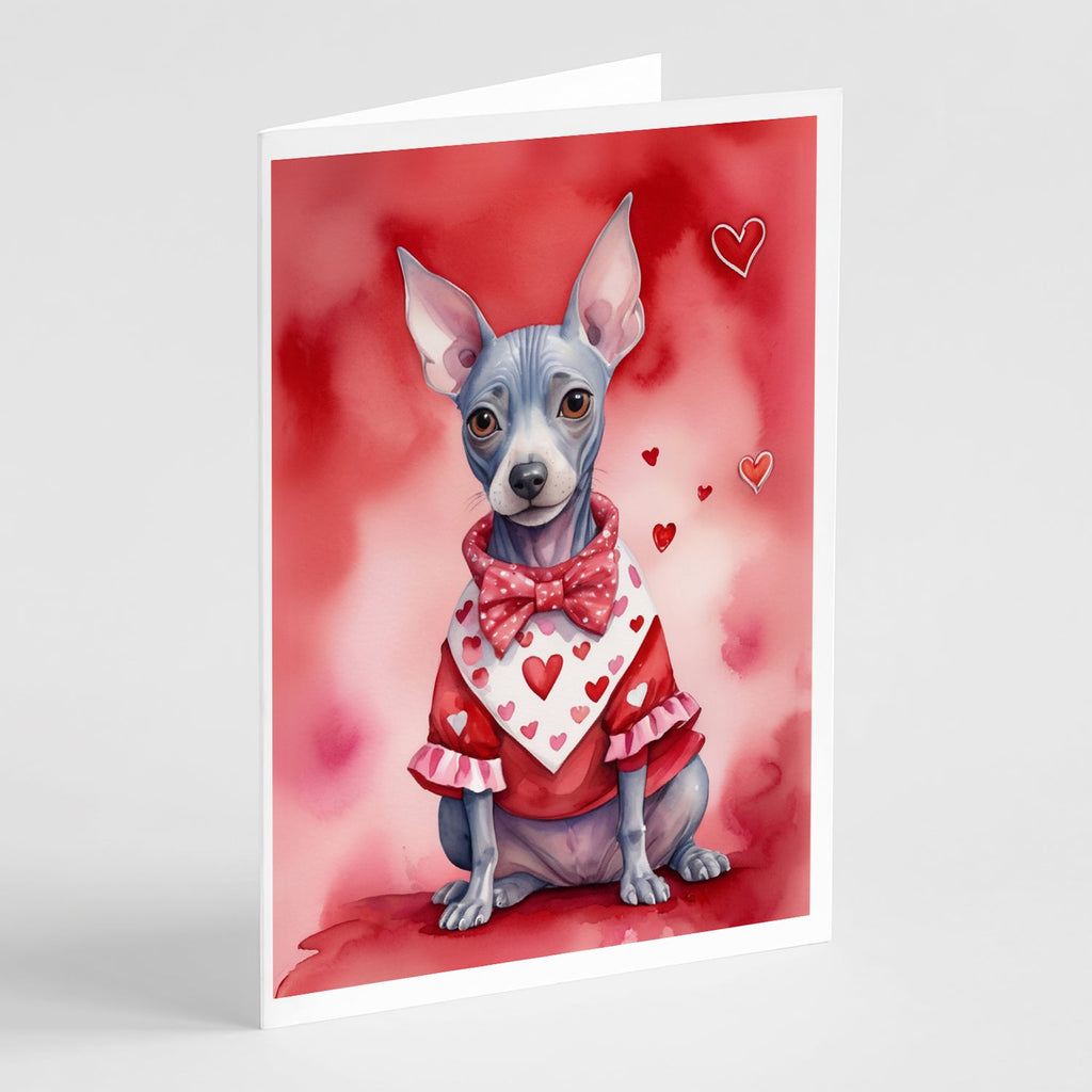American Hairless Terrier My Valentine Greeting Cards Pack of 8 Blank Cards with Envelopes Whimsical A7 Size 5x7