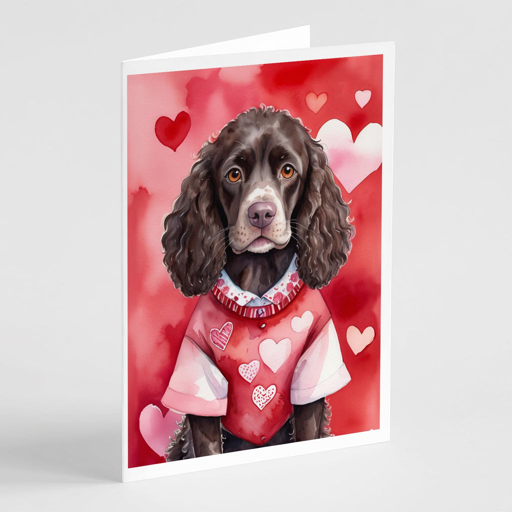 American Water Spaniel My Valentine Greeting Cards Pack of 8 Blank Cards with Envelopes Whimsical A7 Size 5x7