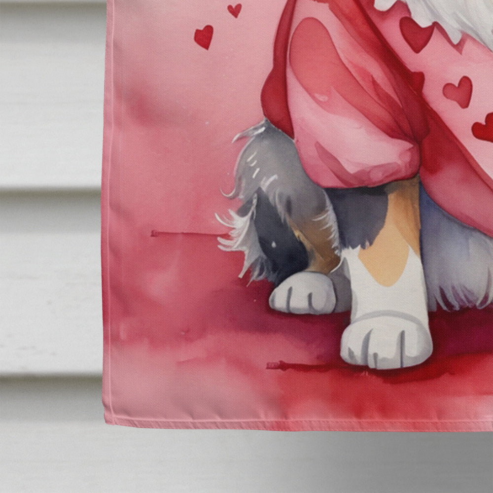 Australian Shepherd My Valentine House Flag 28x40 Porch Sleeve Pole Decorative Outside Yard Banner Artwork Wall Hanging, Polyester