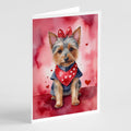 Australian Terrier My Valentine Greeting Cards Pack of 8 Blank Cards with Envelopes Whimsical A7 Size 5x7