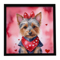 Australian Terrier My Valentine Framed Metal Print Bathroom, Kitchen, Office, Home Decor Wall Art Ready to Hang, Square, 8X8