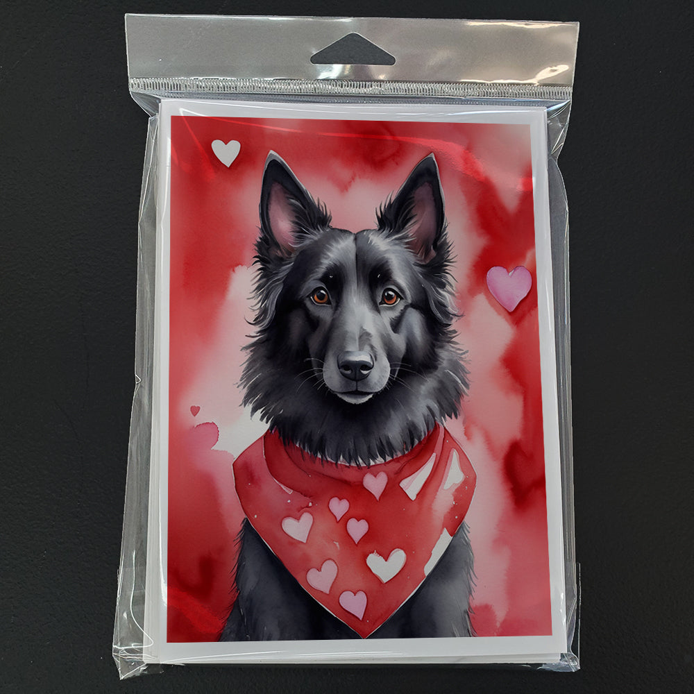 Belgian Sheepdog My Valentine Greeting Cards Pack of 8 Blank Cards with Envelopes Whimsical A7 Size 5x7