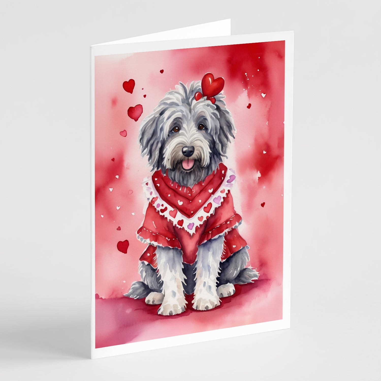 Bergamasco Sheepdog My Valentine Greeting Cards Pack of 8 Blank Cards with Envelopes Whimsical A7 Size 5x7