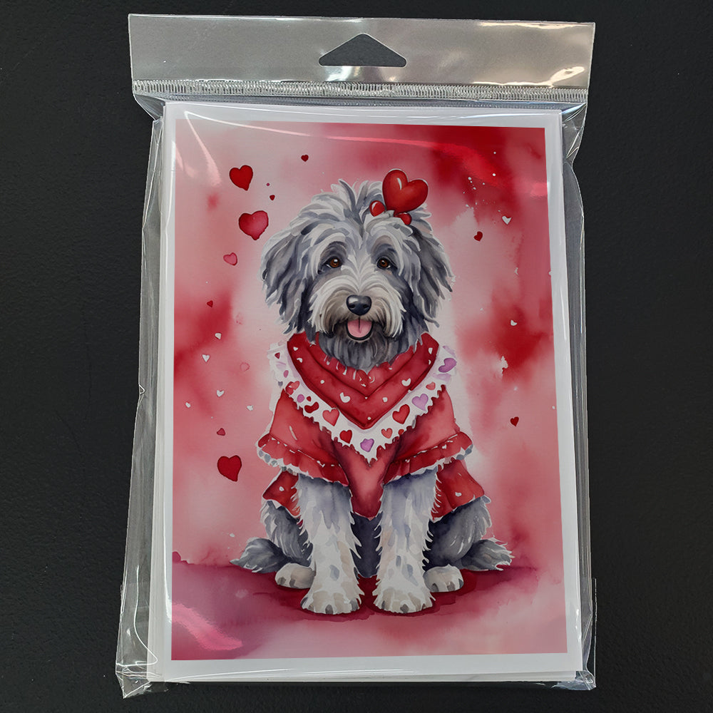 Bergamasco Sheepdog My Valentine Greeting Cards Pack of 8 Blank Cards with Envelopes Whimsical A7 Size 5x7