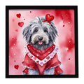 Bergamasco Sheepdog My Valentine Framed Metal Print Bathroom, Kitchen, Office, Home Decor Wall Art Ready to Hang, Square, 8X8