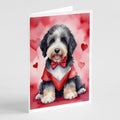 Bernedoodle My Valentine Greeting Cards Pack of 8 Blank Cards with Envelopes Whimsical A7 Size 5x7