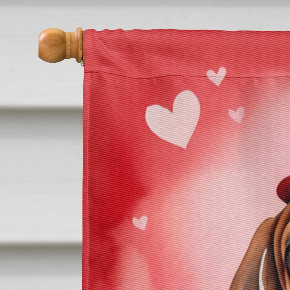 Bloodhound My Valentine House Flag 28x40 Porch Sleeve Pole Decorative Outside Yard Banner Artwork Wall Hanging, Polyester