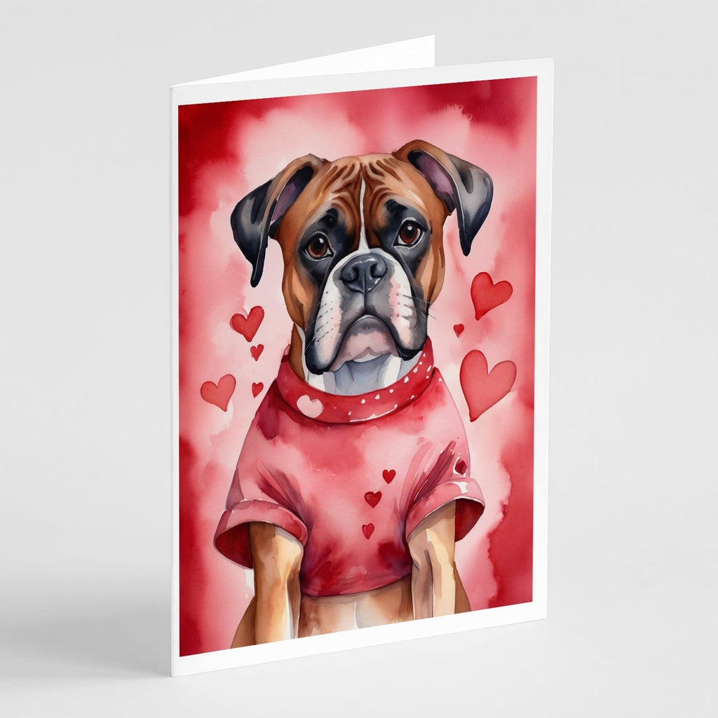 Boxer My Valentine Greeting Cards Pack of 8 Blank Cards with Envelopes Whimsical A7 Size 5x7
