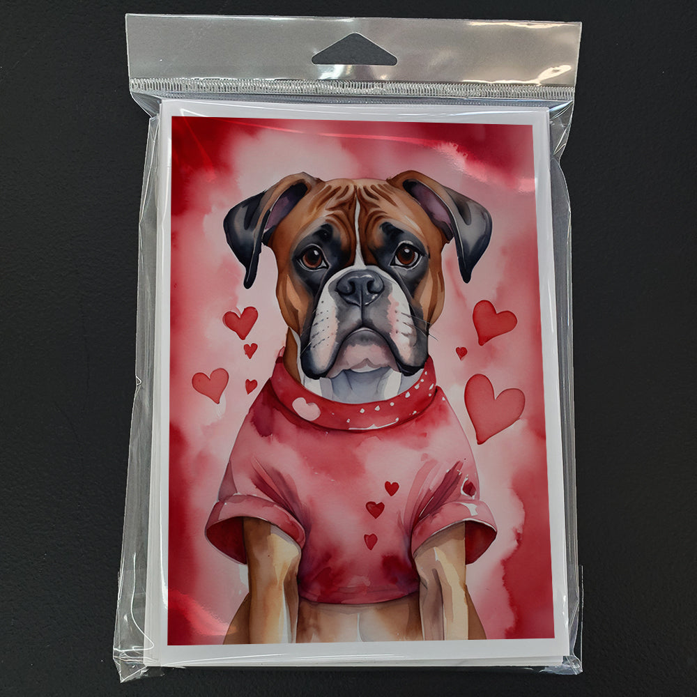 Boxer My Valentine Greeting Cards Pack of 8 Blank Cards with Envelopes Whimsical A7 Size 5x7