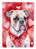 Boxer My Valentine House Flag 28x40 Porch Sleeve Pole Decorative Outside Yard Banner Artwork Wall Hanging, Polyester