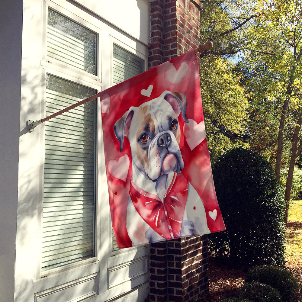 Boxer My Valentine House Flag 28x40 Porch Sleeve Pole Decorative Outside Yard Banner Artwork Wall Hanging, Polyester