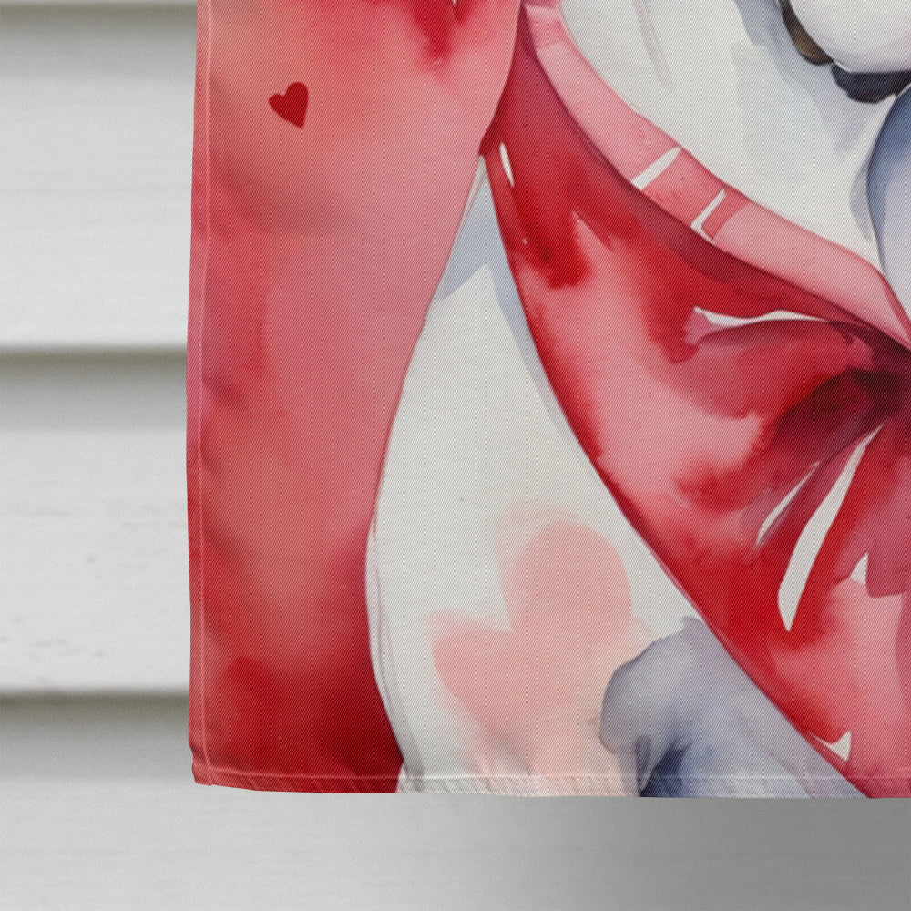Boxer My Valentine House Flag 28x40 Porch Sleeve Pole Decorative Outside Yard Banner Artwork Wall Hanging, Polyester