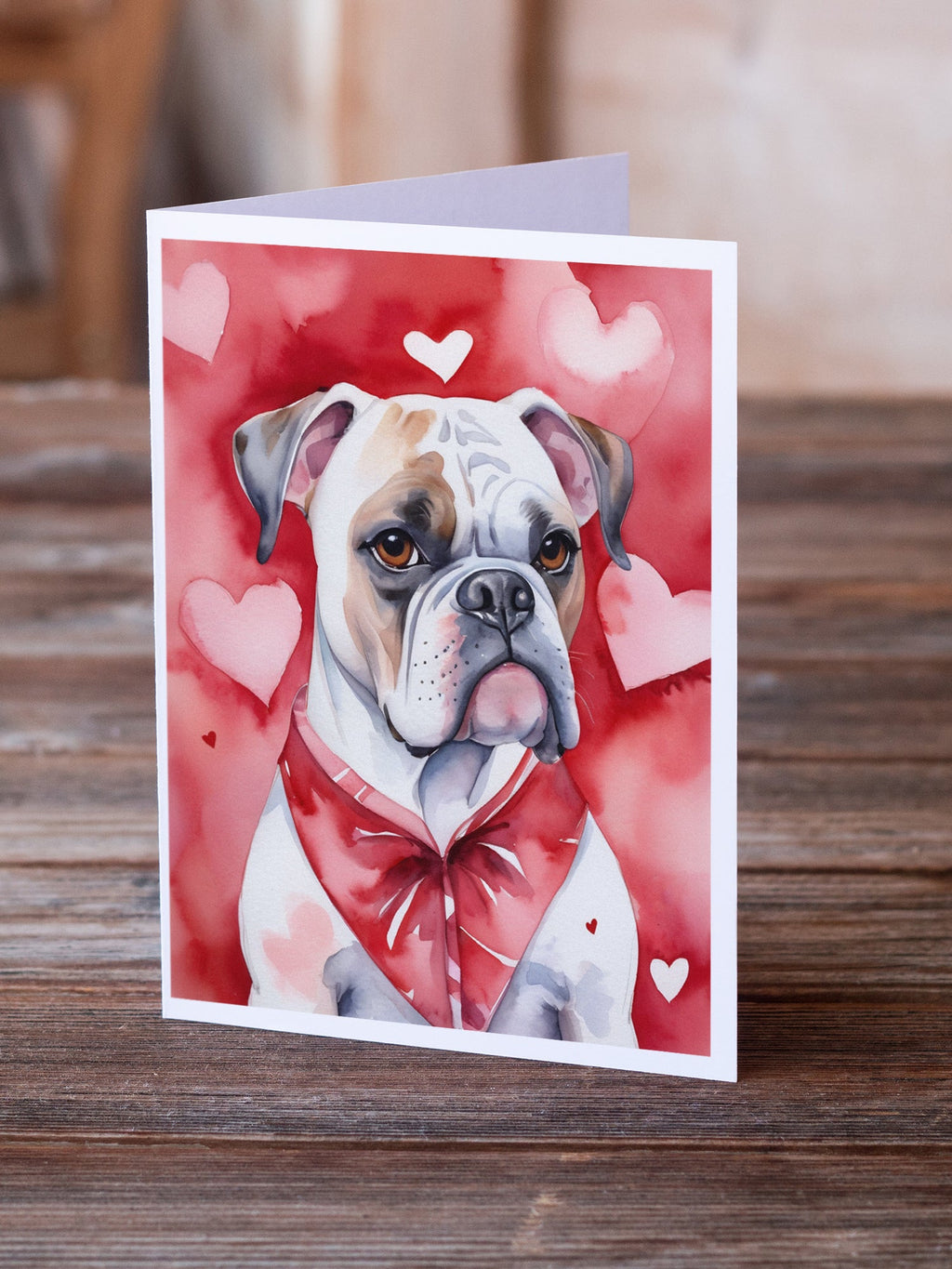 Boxer My Valentine Greeting Cards Pack of 8 Blank Cards with Envelopes Whimsical A7 Size 5x7