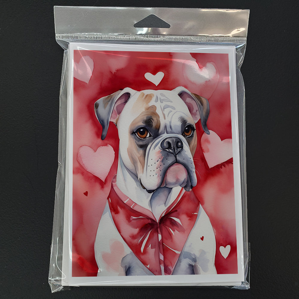 Boxer My Valentine Greeting Cards Pack of 8 Blank Cards with Envelopes Whimsical A7 Size 5x7