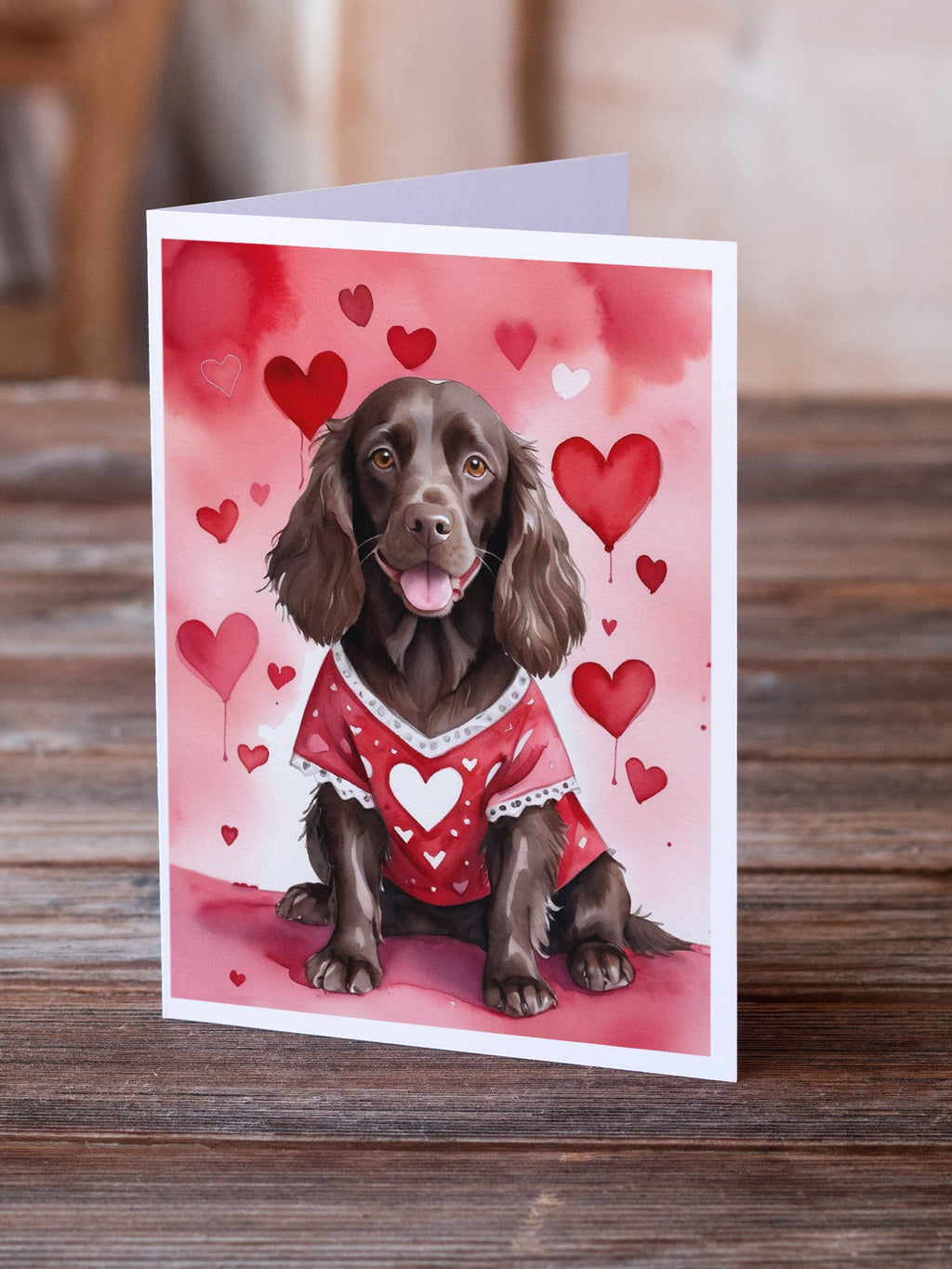 Boykin Spaniel My Valentine Greeting Cards Pack of 8 Blank Cards with Envelopes Whimsical A7 Size 5x7