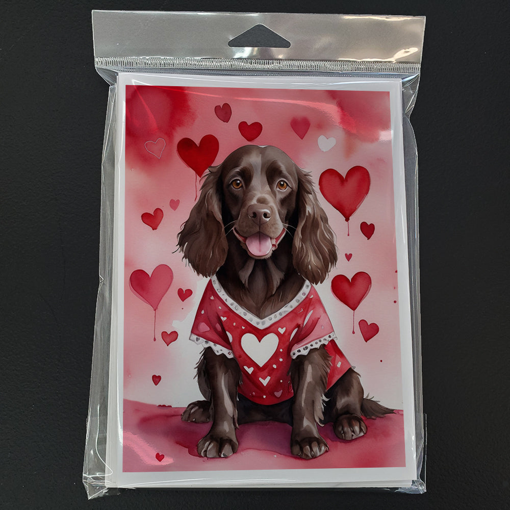 Boykin Spaniel My Valentine Greeting Cards Pack of 8 Blank Cards with Envelopes Whimsical A7 Size 5x7