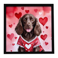 Boykin Spaniel My Valentine Framed Metal Print Bathroom, Kitchen, Office, Home Decor Wall Art Ready to Hang, Square, 8X8