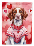 Brittany Spaniel My Valentine House Flag 28x40 Porch Sleeve Pole Decorative Outside Yard Banner Artwork Wall Hanging, Polyester