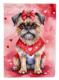 Brussels Griffon My Valentine House Flag 28x40 Porch Sleeve Pole Decorative Outside Yard Banner Artwork Wall Hanging, Polyester