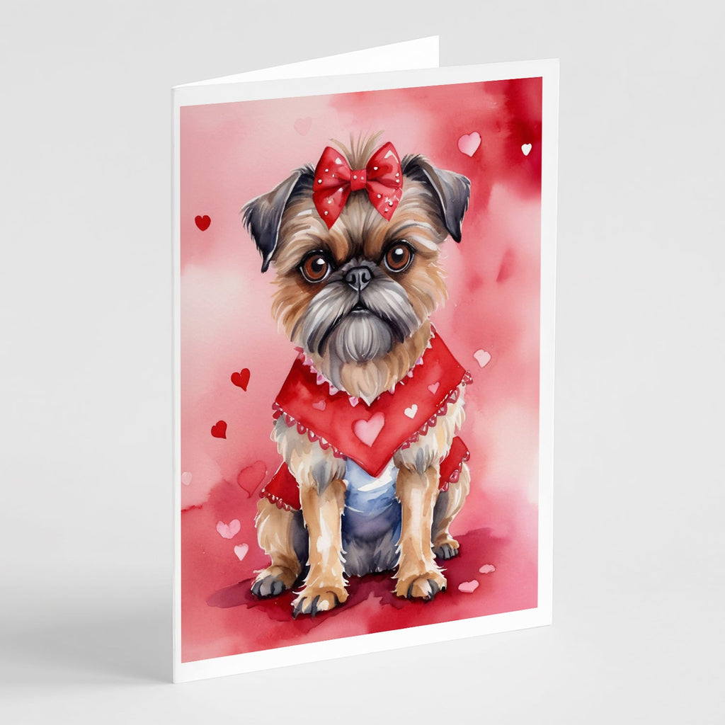 Brussels Griffon My Valentine Greeting Cards Pack of 8 Blank Cards with Envelopes Whimsical A7 Size 5x7