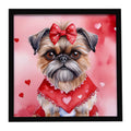 Brussels Griffon My Valentine Framed Metal Print Bathroom, Kitchen, Office, Home Decor Wall Art Ready to Hang, Square, 8X8