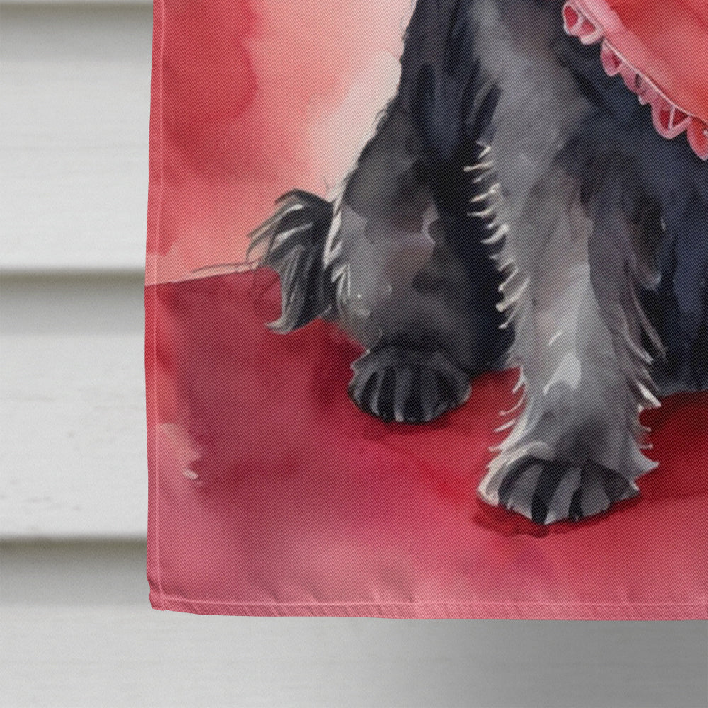 Cairn Terrier My Valentine House Flag 28x40 Porch Sleeve Pole Decorative Outside Yard Banner Artwork Wall Hanging, Polyester