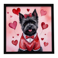 Cairn Terrier My Valentine Framed Metal Print Bathroom, Kitchen, Office, Home Decor Wall Art Ready to Hang, Square, 8X8