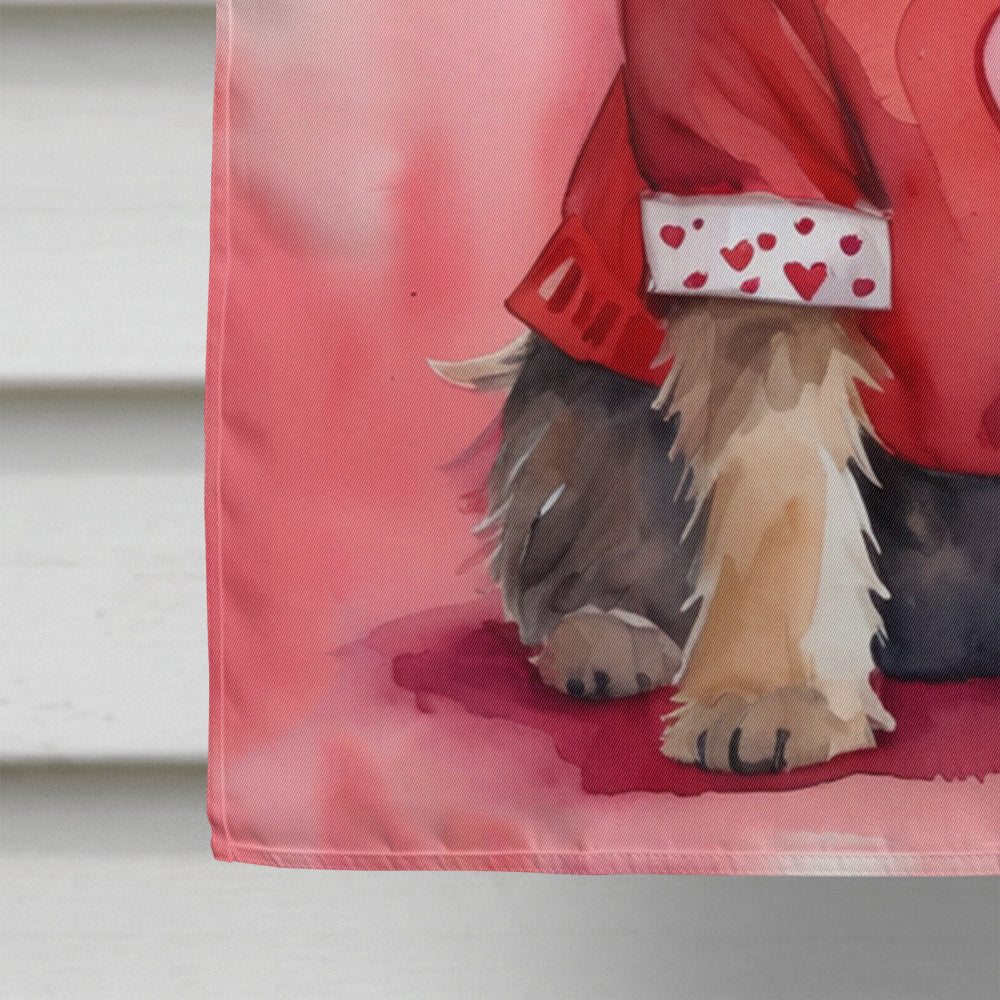 Cairn Terrier My Valentine House Flag 28x40 Porch Sleeve Pole Decorative Outside Yard Banner Artwork Wall Hanging, Polyester