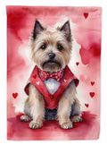 Cairn Terrier My Valentine House Flag 28x40 Porch Sleeve Pole Decorative Outside Yard Banner Artwork Wall Hanging, Polyester