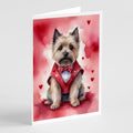 Cairn Terrier My Valentine Greeting Cards Pack of 8 Blank Cards with Envelopes Whimsical A7 Size 5x7