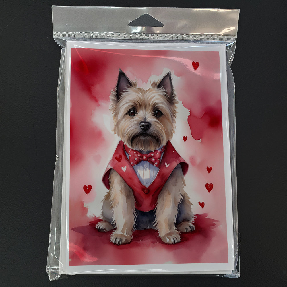 Cairn Terrier My Valentine Greeting Cards Pack of 8 Blank Cards with Envelopes Whimsical A7 Size 5x7