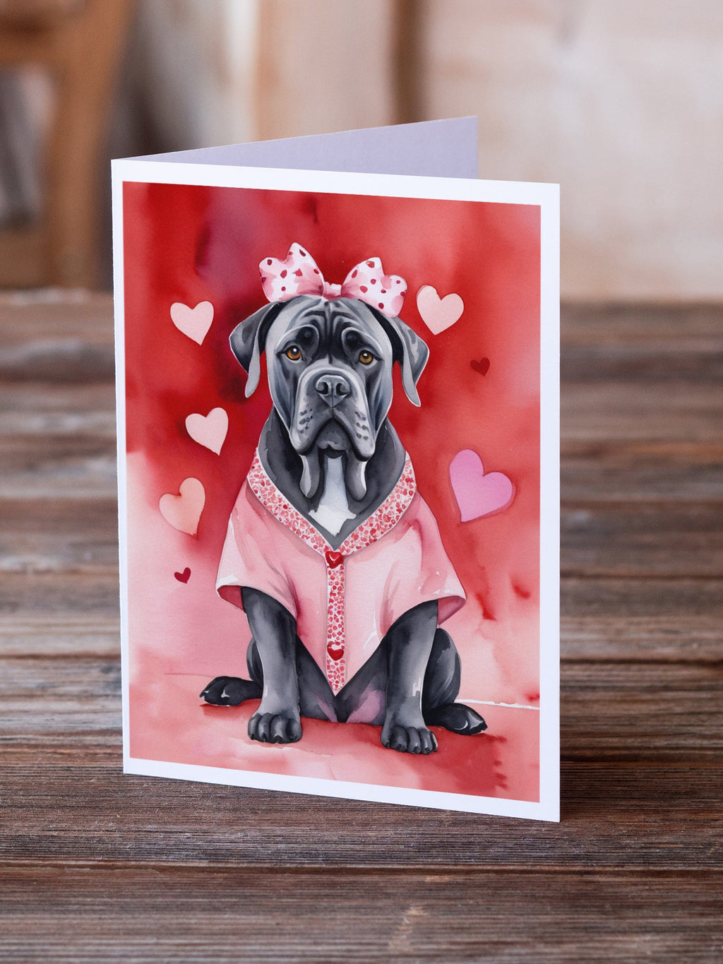 Cane Corso My Valentine Greeting Cards Pack of 8 Blank Cards with Envelopes Whimsical A7 Size 5x7
