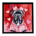Cane Corso My Valentine Framed Metal Print Bathroom, Kitchen, Office, Home Decor Wall Art Ready to Hang, Square, 8X8